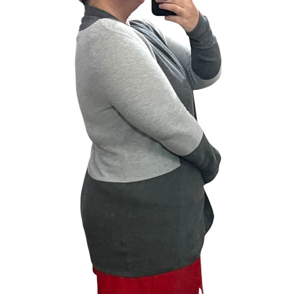 Evolution (S) Stassi Colorblock Open Cardigan - Stitch Fix Two-Toned Ribbed - Picture 4 of 10
